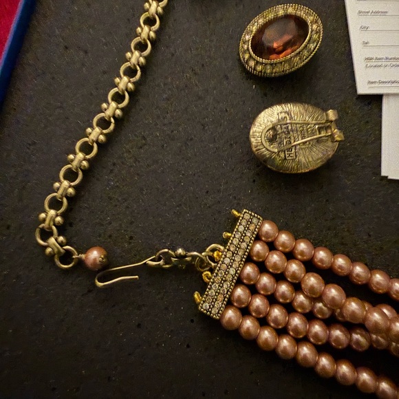 Heidi Daus Dazzling Delight Amethyst Crystal Pearl Bead Necklace with Earrings - Picture 5 of 6